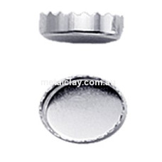 Fine Silver Bezel Cup Oval Serrated   SELECTION
